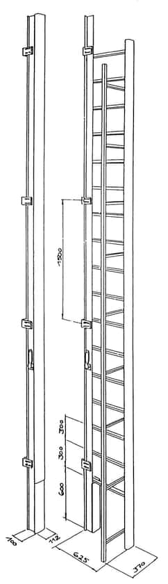 De Jomy uitklapbare ladder toont zich als een regenpijp in gesloten toestand en is een stevige brandladder in open toestand