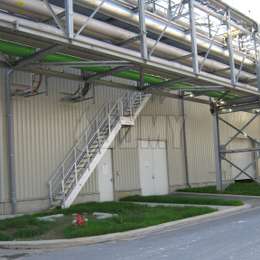 Industrial stairs for piping access